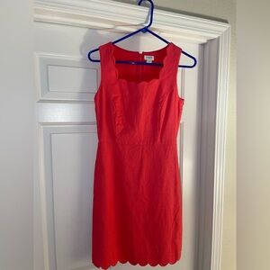 J. Crew Hot Pink Scallop Sheath Dress